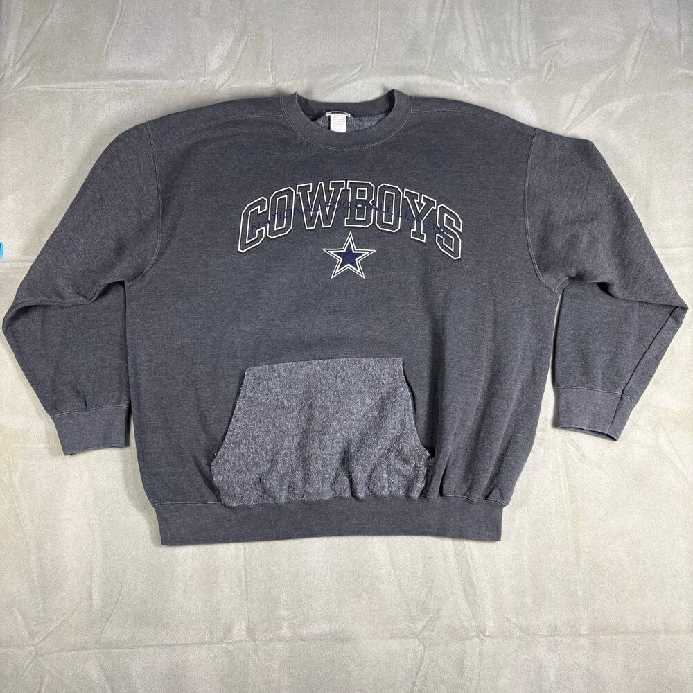 Vintage‎ 90s Dallas Cowboys X-Large CSA Crewneck Sweatshirt with Front Pocket